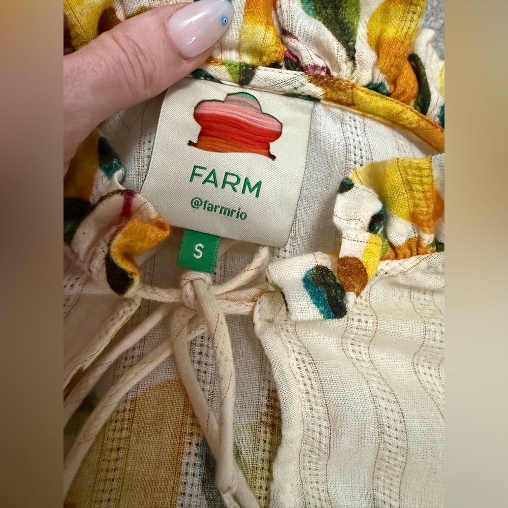 Farm Rio - OFF-WHITE CASHEW SCARF COVERUP DRESS - size Small - EUC - Picture 6 of 16
